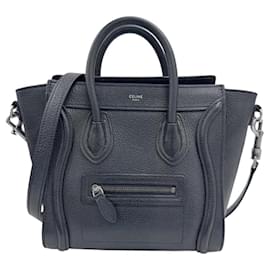Céline Borsa a tracolla CELINE Luggage Nano Shopper in pelle nera