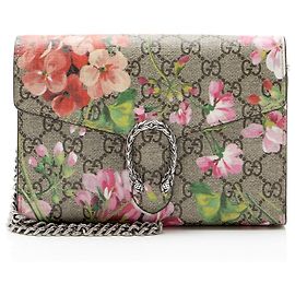 Portafoglio con catena Gucci GG Supreme Blooms Dionysus
