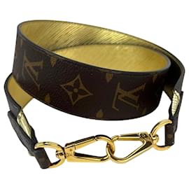 Tracolla Louis Vuitton Bandouliere Reversible Monogram Gold Epi Leather Brown