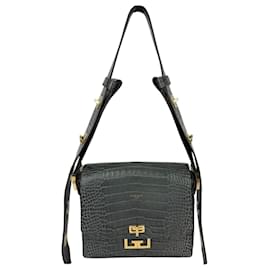 Borsa a tracolla Eden Medium in pelle con stampa coccodrillo grigio tempesta Givenchy