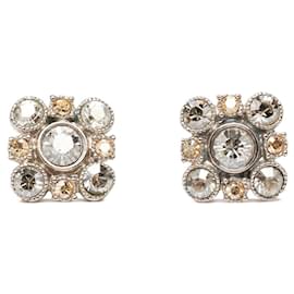 Orecchini Chanel Silver Metal Rhinestone Stud