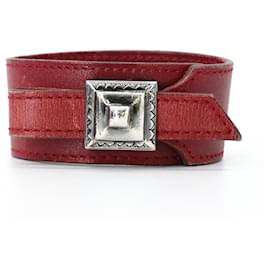 HERMES Bracelet Charm en Cuir Touareg Artemis Red - Hermès
