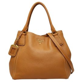 Prada Camel Leather Tote Bag