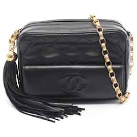Mini borsa a tracolla con catena e frange in matelassé Chanel