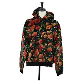 Felpa LOUIS VUITTON Poppys Virgil Abloh Velluto XS Nero Rosso LV Auth 182323SM