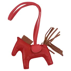 HERMES Rodeo PM Charm Leather Red Auth 184238M - Hermès