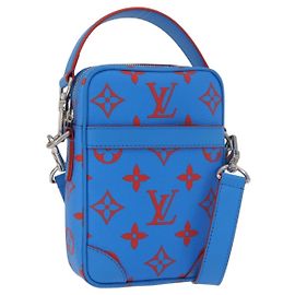 LOUIS VUITTON Borsa a Spalla Monogram Glow Danube Blu Rosso M14685 LV Auth 182313SM