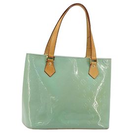LOUIS VUITTON Borsa Monogram Vernis Houston Baby Blue M91005 LV Auth 184172