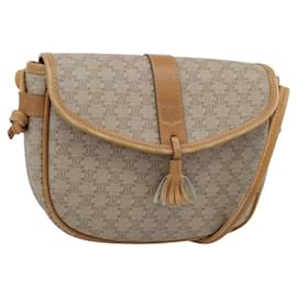 Céline Borsa a Spalla CELINE in Tela Macadam PVC Beige Oro Auth 183000A