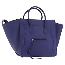 Borsa CELINE Luggage Phantom in pelle blu argento autentica ep14638A - Céline