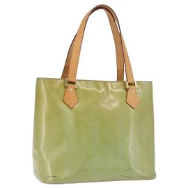 LOUIS VUITTON Borsa Monogram Vernis Houston Baby Blue M91005 LV Auth gh2092