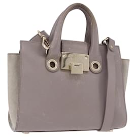 Sac à main Jimmy Choo en cuir 2way Gris Or Auth bs35431