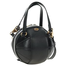 Borsa GUCCI Basketball Shape in Pelle 2way Nero Oro 547855 Auth 182676SAM