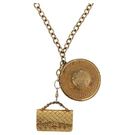 Collana CHANEL Metallo Tonalità Oro CC Autentica bs35422A