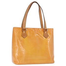 LOUIS VUITTON Bolsa Houston Monogram Vernis Rosa Marshmallow M91302 LV Auth 184212