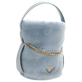 Borsa PRADA Petit Sac Noir da donna Azzurro Oro Autentica 181769SAM - Prada