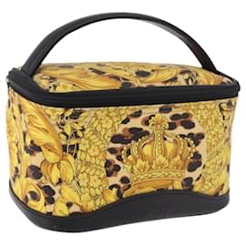 VERSACE Vanity Handtasche Canvas Gelbgold Authentisch 183101A - Versace