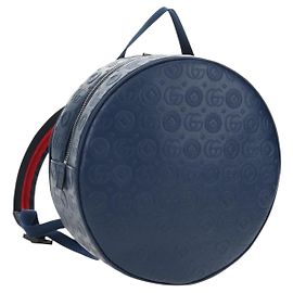 GUCCI Sherry Line Double G Rucksack aus Leder Navy Silver Red 752358 Auth 181963M