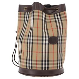 Burberry Nova Check Handtasche und Schultertasche Canvas Beige Auth 183449A