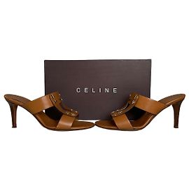 Céline Sandali con tacco in pelle vintage Celine Tan EU36.5