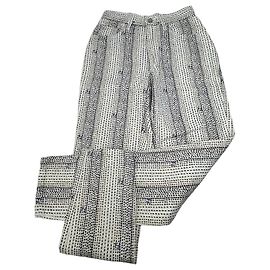 Pantalon en coton imprimé vintage Fendi Blanc Marine XS