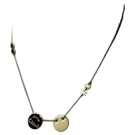 Collar vintage con logotipo grabado Chloé en metal dorado principios de los 2000