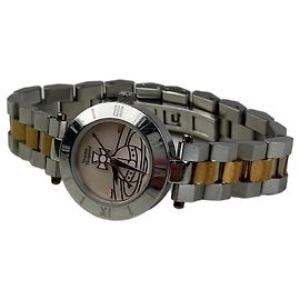 Vintage Vivienne Westwood Bi-Colour Armbanduhr Silber Gold