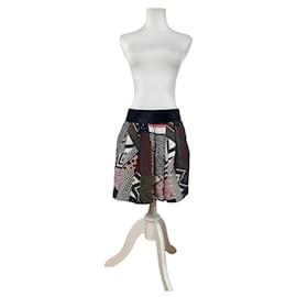 Chloé Falda de algodón patchwork vintage Chloe Azul marino Rojo Verde Blanco