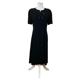 Vintage Givenchy Minimalistisches Schwarzes Kleid Polyester-Mischung XXL