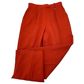 Pantalones de lana vintage Dior Naranja brillante S