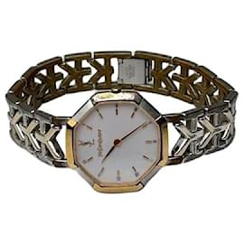 Montre bracelet vintage Saint Laurent couleur or blanc - Yves Saint Laurent