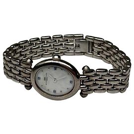 Relógio de pulso vintage Balenciaga em aço inoxidável prata branco