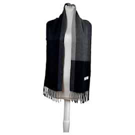Vintage Chloé Wollmischung Schal Navy Charcoal Grey