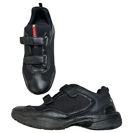 Vintage Prada Luna Rossa Mesh Sneaker Schwarz Silber EU44