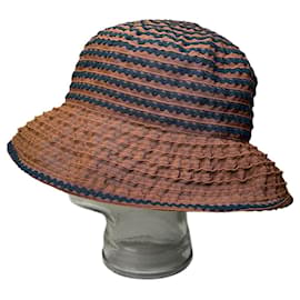 Cappello bucket intrecciato Vintage Givenchy Ruggine Navy