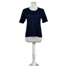 Pulôver de algodão de malha Vintage Dior Azul marinho XL
