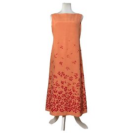 Vintage Balenciaga Seidenmischkleid Pfirsich Rot M