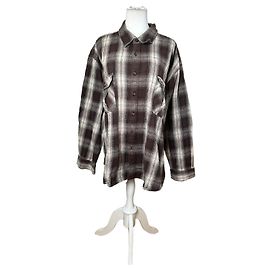 Autre Marque Camisa de flanela vintage Kansai Yamamoto Marrom Creme Preto XL
