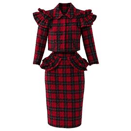 Simone Rocha Conjunto de Tartán Pasarela Otoño 2014 Look 31