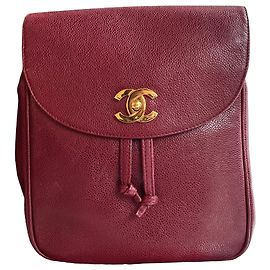 Mochila Chanel Vintage Burgundy Caviar Leather