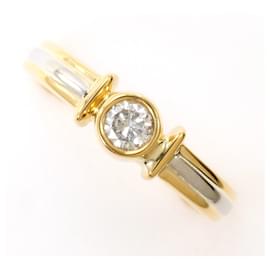 Autre Marque Platin- und Gelbgold-Ring mit Diamant