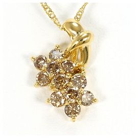 Autre Marque Collana in oro giallo 18K con diamante marrone