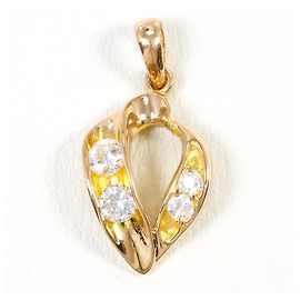 Autre Marque Pendente in oro giallo 20K con zircone cubico