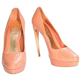 Alexander McQueen Décolleté con plateau in pelle effetto snakeskin - Alexander Mcqueen
