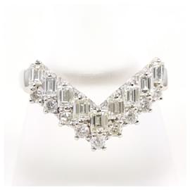 Autre Marque Anillo de banda de platino 900 con diamante