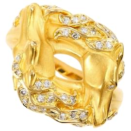 Autre Marque 18K Gelbgold-Ring mit Diamant