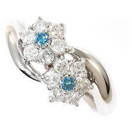 Autre Marque PT900 Platinring mit blauem Diamanten