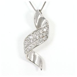 Autre Marque Collana in oro bianco 18K con diamante