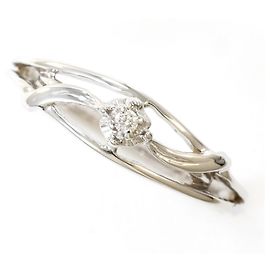 Autre Marque Anillo de banda en oro blanco de 18K con diamante
