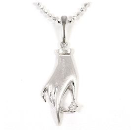 Autre Marque Collana in oro bianco 14K con diamante